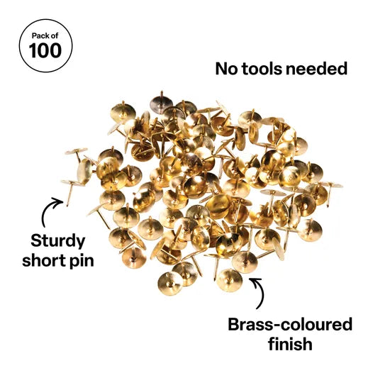 Thumb Tacks Gold - Pack of 100