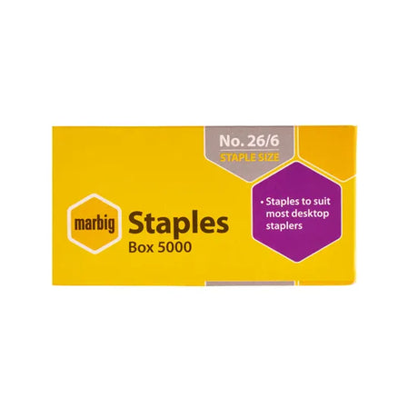 Staples Marbig No. 26/6 Box of 5000 - Modern Teaching Aids NZ