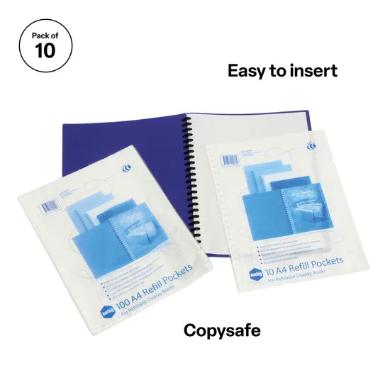 Display Book Clear Refills A4 - Pack of 10 - Modern Teaching Aids NZ