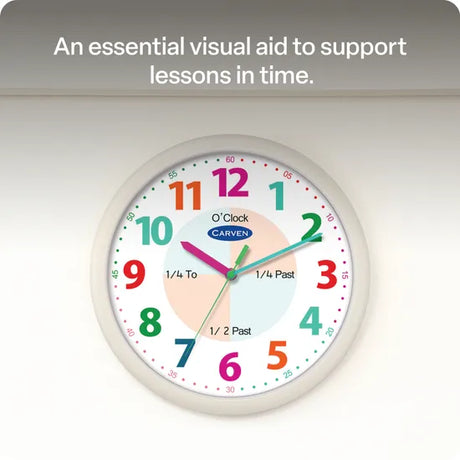 Educational Wall Clock With Time Phrases - 304 x 304 mm