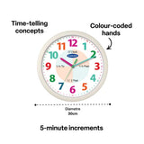 Educational Wall Clock With Time Phrases - 304 x 304 mm - Modern Teaching Aids NZ