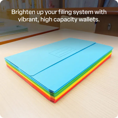 Foolscap Document Wallets Asst - Pack of 10 - Modern Teaching Aids NZ