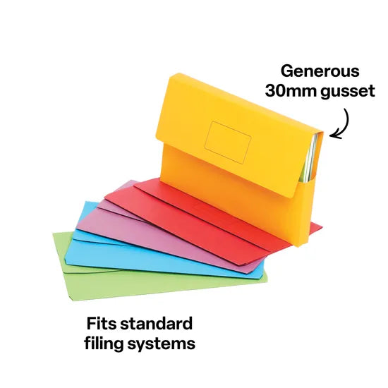 Foolscap Document Wallets Asst - Pack of 10 - Modern Teaching Aids NZ