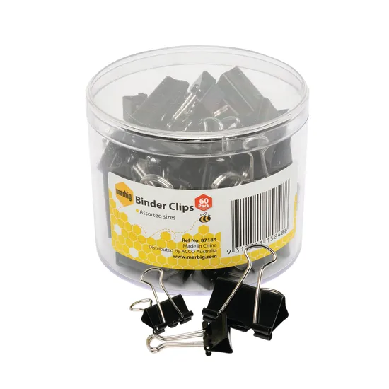 Tub of Assorted Fold Back Clips - Tub of 60 - Modern Teaching Aids NZ