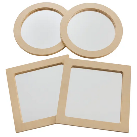 Wood Framed Play Mirrors - 30cm - Set of 4 - Modern Teaching Aids NZ