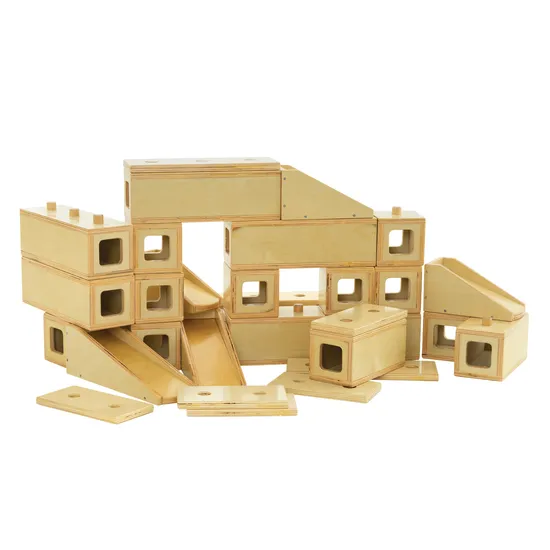 MTA Spaces - Large Wooden Blocks & Ramps - 35  Pieces - Modern Teaching Aids NZ