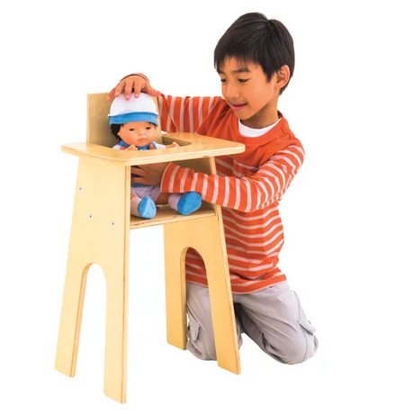 Natural Wooden Doll High Chair - Modern Teaching Aids NZ