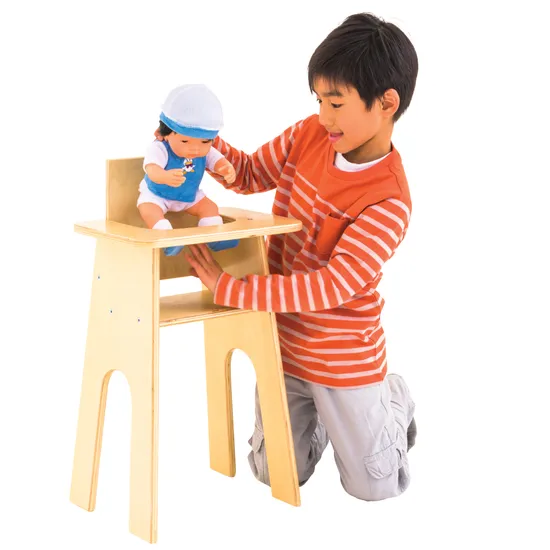Natural Wooden Doll High Chair - Modern Teaching Aids NZ