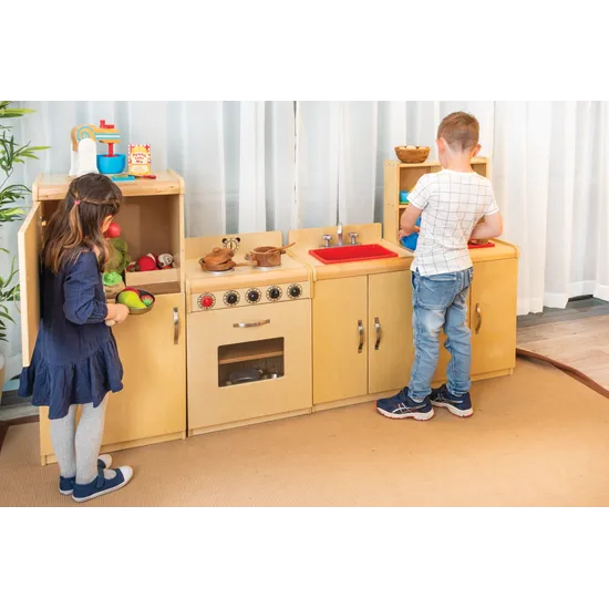 Natural Spaces Kitchen Set of 4 Wooden Pieces - Modern Teaching Aids NZ