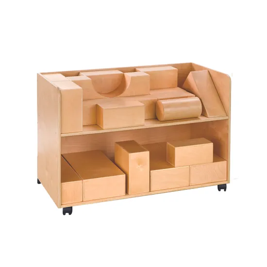 Natural Spaces - Wooden Blocks & Cart - 70 pieces