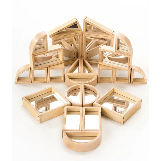 Natural Spaces - Wooden Mirror Blocks - 24  Pieces - Modern Teaching Aids NZ