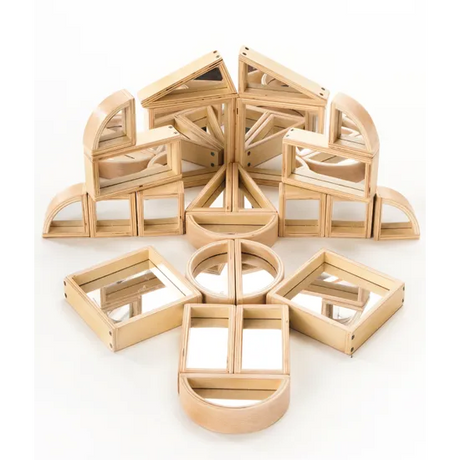 Natural Spaces - Wooden Mirror Blocks - 24  Pieces - Modern Teaching Aids NZ
