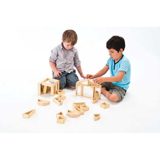 Natural Spaces - Wooden Mirror Blocks - 24  Pieces - Modern Teaching Aids NZ
