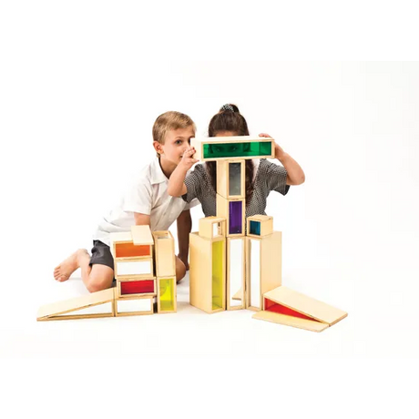 Mirror & See Through Coloured Large Blocks - 18pc - Modern Teaching Aids NZ