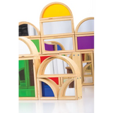 Natural Spaces - Colourful & Mirror Wooden Blocks - 48  Pieces - Modern Teaching Aids NZ
