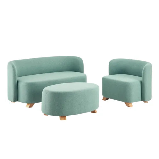 Aalto Curved Green Sofa Set