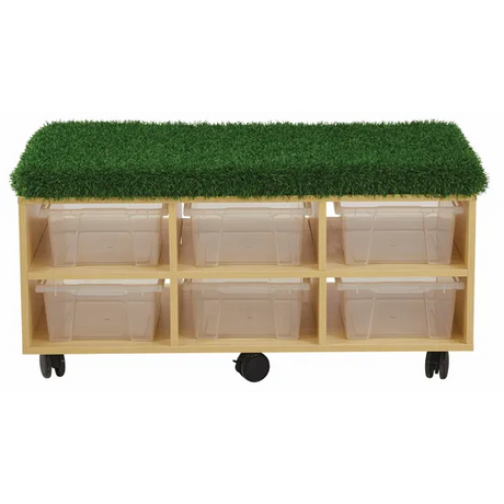 Aalto Storage Ottoman and Tote Trays - Grass