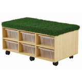 Aalto Storage Ottoman and Tote Trays - Grass - Modern Teaching Aids NZ