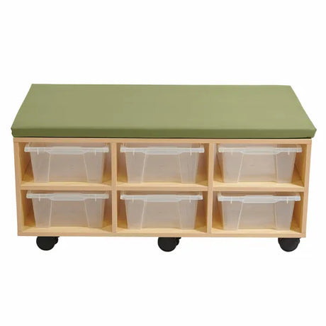 Aalto Storage Ottoman with Trays - Green