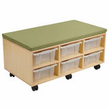 Aalto Storage Ottoman with Trays - Green