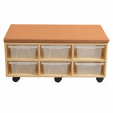 AaltoStorage Ottoman with Trays - Orange Vinyl