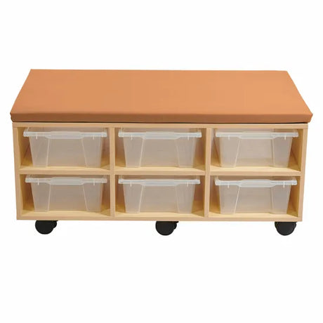 AaltoStorage Ottoman with Trays - Orange Vinyl