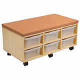 AaltoStorage Ottoman with Trays - Orange Vinyl