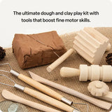 Wooden Dough Tools - Set of 12 - Modern Teaching Aids NZ