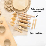 Wooden Dough Tools - Set of 12 - Modern Teaching Aids NZ