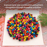 Creatistics Wooden Coloured Beads 1.2 cm- Pack of 300 - Modern Teaching Aids NZ