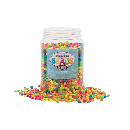 Creatistics Neon Iron On Beads 5 mm - Pack of 5000 - Modern Teaching Aids NZ