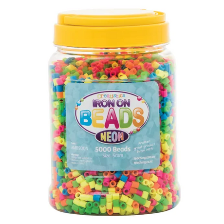Creatistics Neon Iron On Beads 5 mm - Pack of 5000 - Modern Teaching Aids NZ