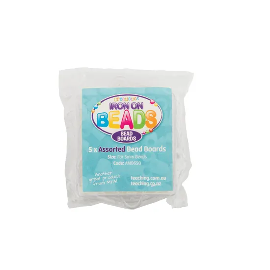 Creatistics Assorted Shaped Bead Boards for 5 mm Beads- Pack of 5 - Modern Teaching Aids NZ