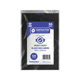 Contractor Bin Liners HD Black - 120 L, Pack of 50 - Modern Teaching Aids NZ