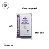 Premium Bin Liners HD Black - 82 L, Pack of 50 - Modern Teaching Aids NZ