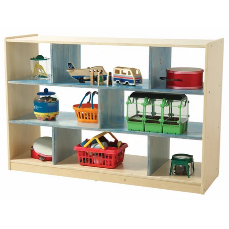 Aurum Spaces - Blue Open Back 8 Compartment Shelf - Modern Teaching Aids NZ
