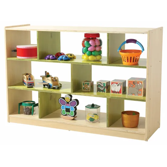 Aurum Spaces - Green Open Back 8 Compartment Shelf - Modern Teaching Aids NZ
