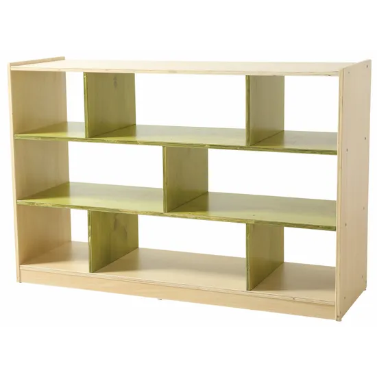 Aurum Spaces - Green Open Back 8 Compartment Shelf - Modern Teaching Aids NZ
