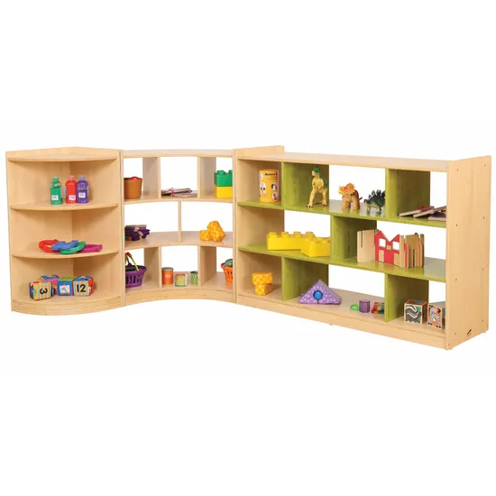 Aurum Open Back Triple Shelf Kit - Green - Modern Teaching Aids NZ