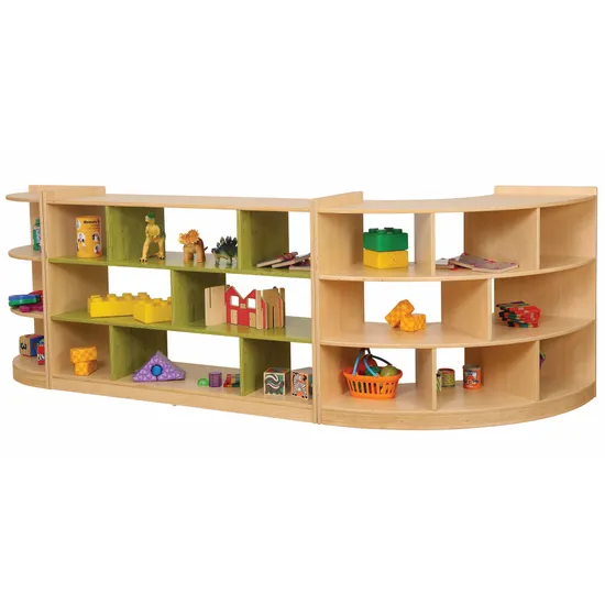 Aurum Open Back Triple Shelf Kit - Green - Modern Teaching Aids NZ