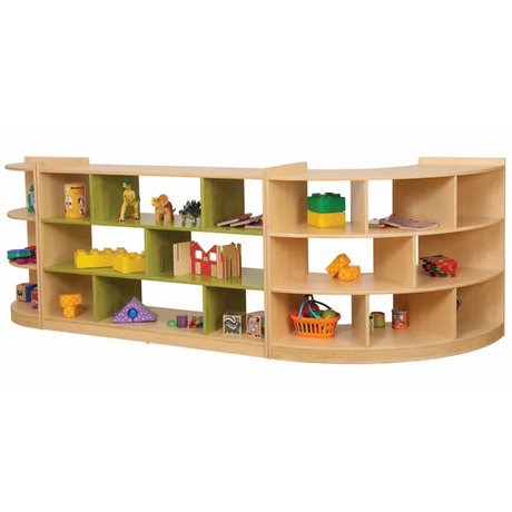 Aurum Open Back Triple Shelf Kit - Green - Modern Teaching Aids NZ