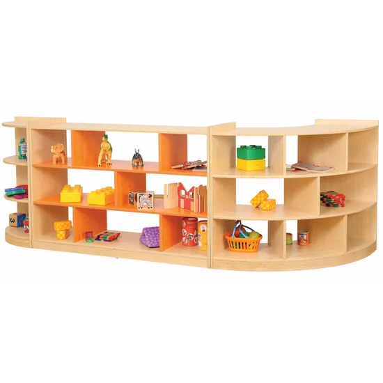 Aurum Open Back Triple Shelf - Orange - Modern Teaching Aids NZ