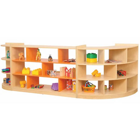 Aurum Open Back Triple Shelf - Orange - Modern Teaching Aids NZ