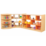 Aurum Open Back Triple Shelf - Orange - Modern Teaching Aids NZ