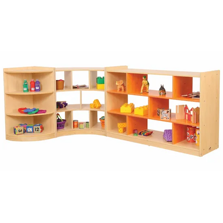 Aurum Open Back Triple Shelf - Orange - Modern Teaching Aids NZ