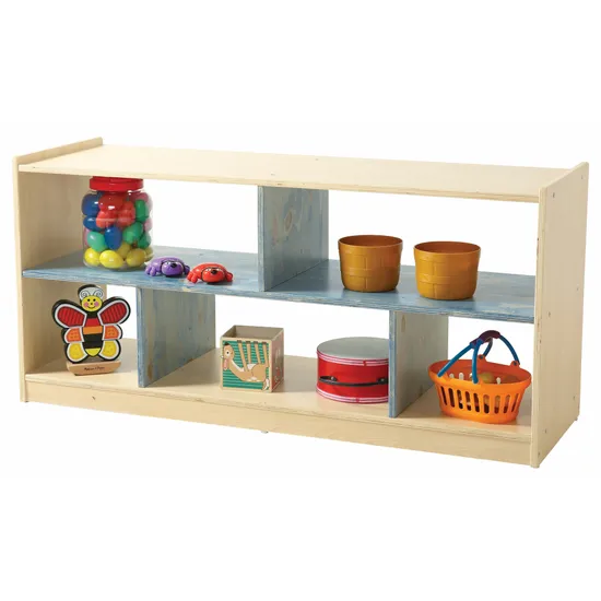 Aurum Spaces - Blue Open Back 5 Compartment Shelf - Modern Teaching Aids NZ
