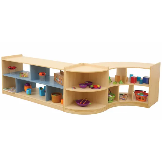 Aurum Spaces - Open Back Curved Shelf Kit - Blue - Modern Teaching Aids NZ