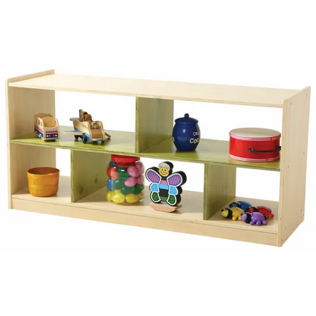 Aurum Spaces - Green Open Back 5 Compartment Shelf - Modern Teaching Aids NZ