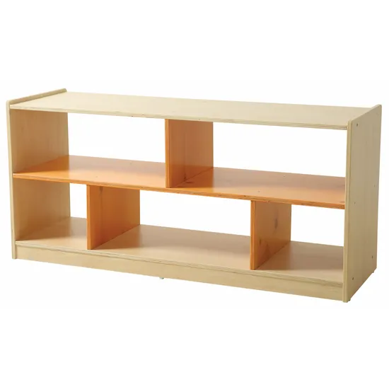 Aurum Spaces - Orange Open Back 5 Compartment Shelf - Modern Teaching Aids NZ