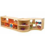 Aurum Spaces - Open Back Curved Shelf Kit - Orange - Modern Teaching Aids NZ